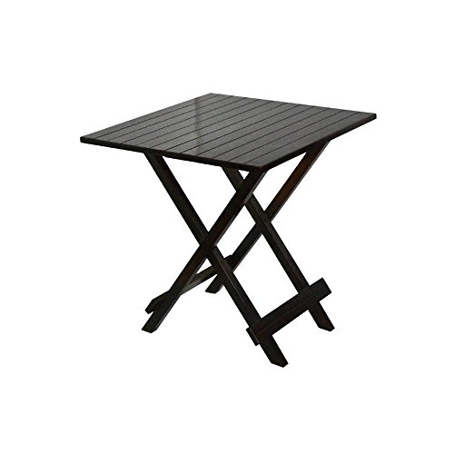 Image of MAMTA DECORATION Coffee Table Patio Garden and Outdoor Furniture Square Top Folding Table - Black, Standard