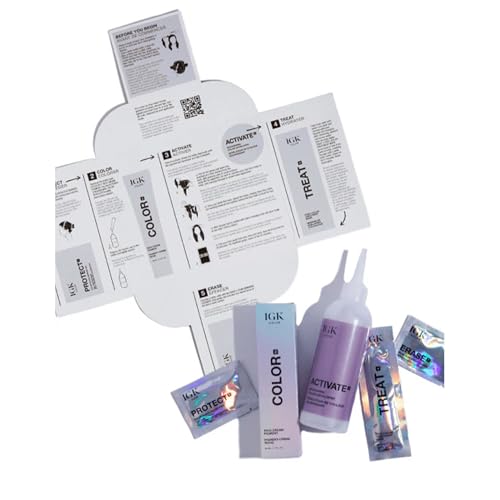 IGK Permanent Hair Dye Color Kit | 9GB Olsens - Light Beige Blonde | 100% Gray Color Coverage + Strengthen + Shine | Ammonia Free (2 Pack)