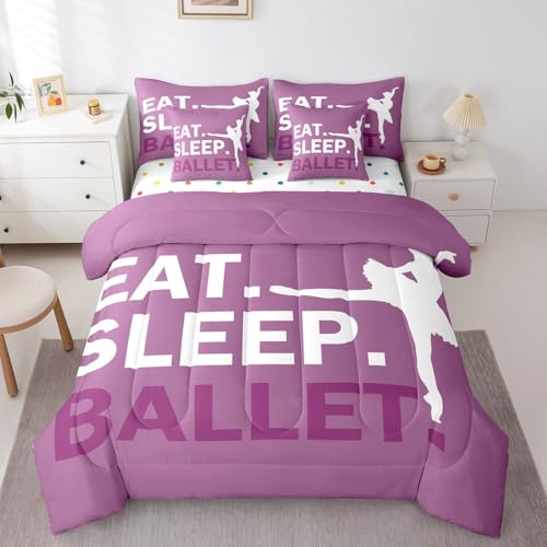 Image of Feelyou Girls Ballet Comforter Set Full Size 7 Piece for Kids