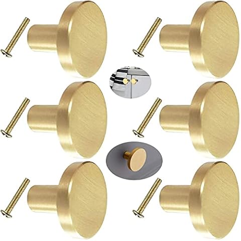 Pomos de Latón Macizo para Armarios, 6 Piezas Cover