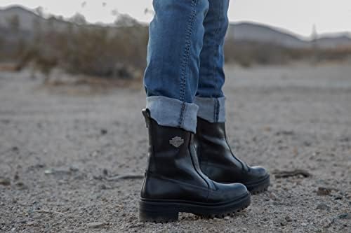 HARLEY-DAVIDSON FOOTWEAR Women's Carney Front Zip Mid Calf Boot, Black, 8 | Image 4