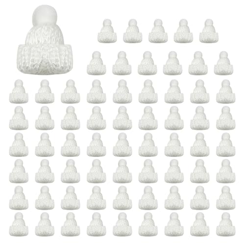 ONEBO 60 Stück Mini strickmützen,Wollgarn Mini Hut,Weihnachten...