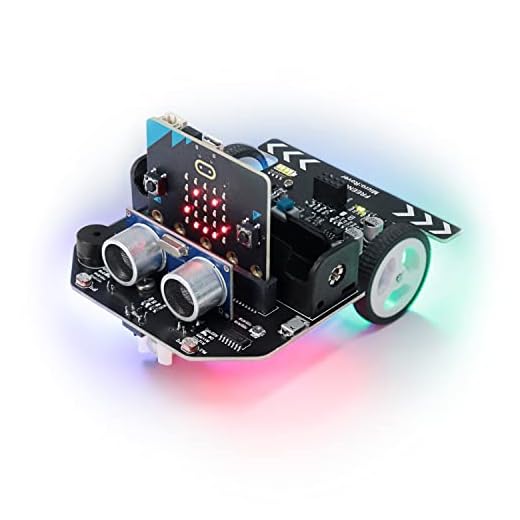 Freenove Micro:Rover Kit for BBC micro:bit (V2 Contained), Obstacle Avoidance, Light-tracing, Line-tracking, Remote Control, Playing melody, Colorful lights, Rich Projects, Blocks and Python Code