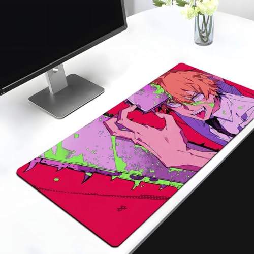 Image of Chainsaw Man Denji Anime Large Extended Mouse Pad for Laptop Desktop PC Gaming Desk Mat Rubber Base Desk Pad (11 x 23 in)