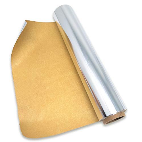 Seadoshopping Parchment-Lined Foil 30Cm X 15M Laminated Parchment Food Packing Backed Paper Aluminum Foil thumb #1