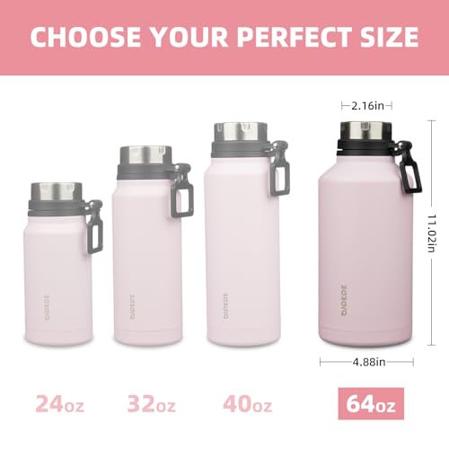 Image of BJPKPK 64oz Insulated Water Bottle, Stainless Steel Vacuum Jug with Handle | Half Gallon Large Water Bottle, Leak-Proof BPA-Free Vacuum Insulated Bottle for Gym, Hiking, Camping & Outdoor Adventures