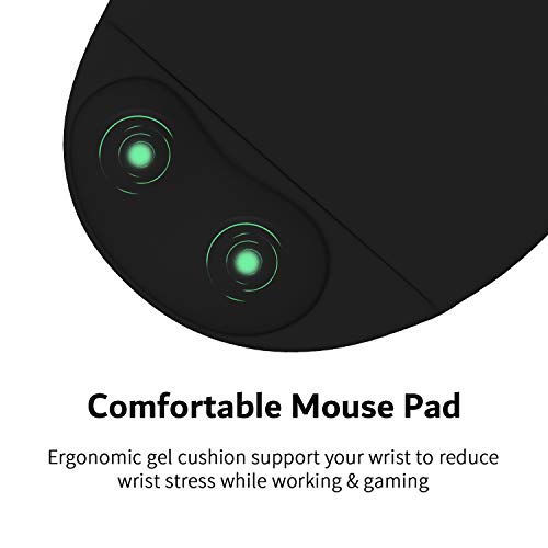 Anpollo Ergonomisches Gel-Mauspad, geeignet für Computer und Laptops, Handballenauflage der Maus gegen Sehnenprobleme, Schwarz – Bild 4