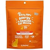 Zesty Paws Allergy & Immune Mousse - Cat Vitamins & Supplements Treats - Allergy Relief for Cats L-Lysine Squeeze up for Immunity, Skin Health & Antioxidant Support - Chicken 14ct