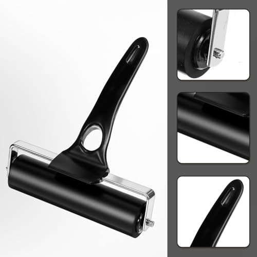 6 Pcs 4.7 Inches Rubber Roller Black Brayer Rollers for Crafting Rubber Brayer Ink Roller for Gluing Printing Inking Block Paper Crafting Press Printmaking Wallpaper Stamping Scrapbooks