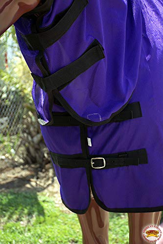 Image of HILASON Horse Fly Sheet UV Protect Breathable Mesh Bug Mosquito Spring | Summer Horse Rug | Fly Rug