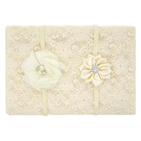 LDDCX Newborn Baby Lace Wrap Blanket and 2 pcs Beads Headband.Baby Photography Props (T1) (A) Cover