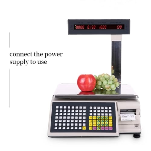 Báscula comercial digital con impresora y pantalla doble 30kg miniatura 2