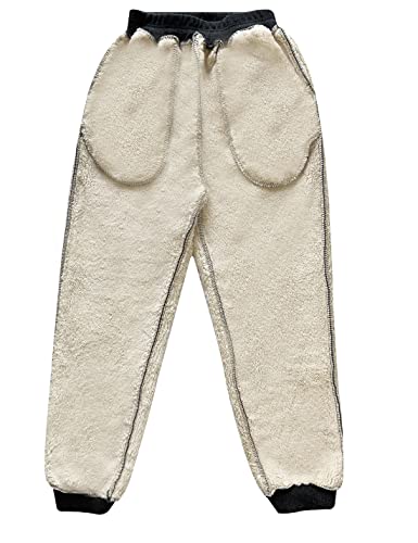 HangNiFang Boys Girls Fleece Lined Sweatpants Elastic Waist Winter Warm Jogger Pants2