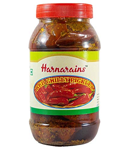 Harnarains Homemade Organic Banarsi Red Stuffed Chilli Pickle 400 gram