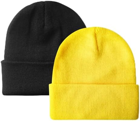 NPQQUAN 2 Packs Beanie for Men Women Winter Hats for Mens Beanie Cuffed Knit Beanies Skull Cap
