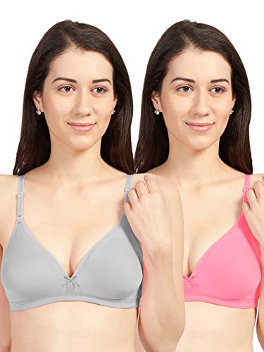 Image of SONARI Omania Womens Non-Padded Cotton Polyester Bras - Solid, Non-Wired, Medium Coverage, Hand Washable (Pack of 2)