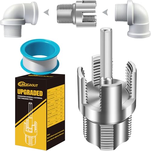 Image of Internal & External Pipe Threading Tool, PVC Pipe Threader, Pipe Threading Tool, 1 /2'' 3 /4'' Dies Electric Drill Compatible for Home Repair (2PCS) (3 /4(DN20))