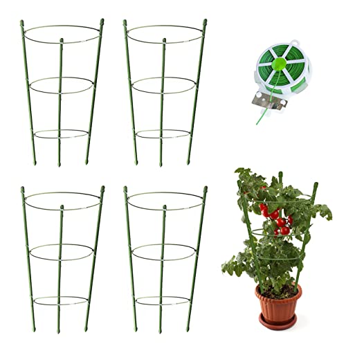 4 Pack Tomato Cage for Garden Plant Support, 18 inches Small Toma...