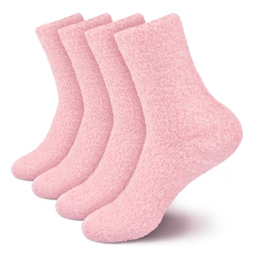 Image of BambooMN Women's Fuzzy Soft Colored Socks