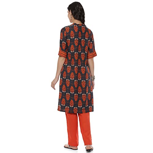 Image of Rangriti Grey Liva Straight Kurta for Women