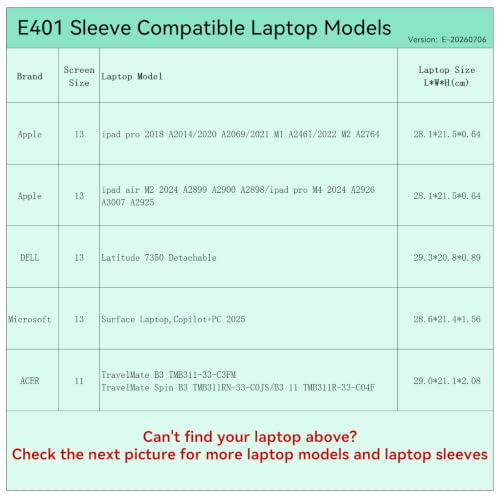 Image of Smatree Elite Laptop Sleeve for 13 inch Apple ipad air M2 2024 A2899 /ipad pro M4 2024 A2926 /2022 M2 A2764 /2021, DELL Latitude, Microsoft Surface, ACER, Protective Laptop Case with Pocket(E401)
