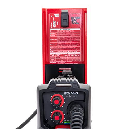 Lincoln Electric 90i MIG and Flux Core Wire Feed Weld-PAK Welder, 120V Welding Machine, Portable w/Shoulder Strap, Protective Metal Case, Best for Small Jobs, K5256-1