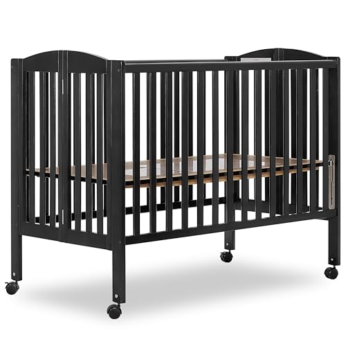 Dream On Me 2-in-1 Folding Baby Crib, Black
