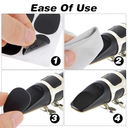 JIEYAO 160 Pieces 0.8mm Thick Saxophone Mouthpiece Pads, Sax & Clarinet Mouthpiece Cushions, Alto Tenor Saxophone Patches Oval Mouthpiece Cushion Clarinet Accessories with Strong Adhesive - Thumbnail 6