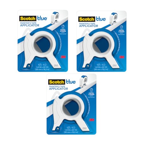 Image of ScotchBlue Painters Tape Applicator, 1.41 Inches x 20 Yards, 3 Pack | Applies Tape in One Continuous Strip, For Trim, Windows and Door Frames