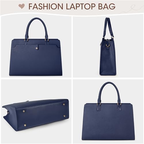Laptop Tote Bag for Women 15.6 Inch Leather Work Bag Waterproof Briefcase Office Computer Tote Bag Large Handbag