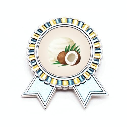 Broche glace noix de coco en métal taille M pour accessoiriser une veste d'été