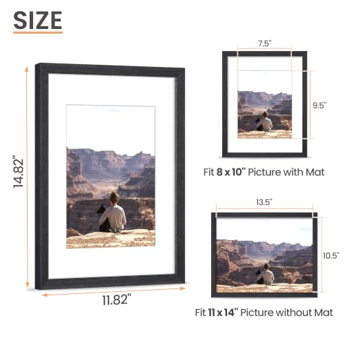 Image of upsimples 11x14 Picture Frame Solid Wooden, Nursery Decor, 1Pack Black