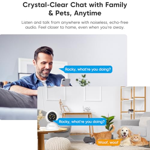 Image of VSTARCAM 3MP 2K Indoor Security Camera, 2.4GHz WiFi Pet Camera with 355 Pan 60 Tilt, Human Detection, Color Night Vision, 20260624