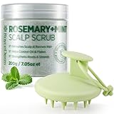RoyceDerm Rosemary Mint Scalp Scrub Clarifying Scalp Exfoliator Refreshing Clean Scalp, Cooling Micro-Exfoliation with Botanical Extracts, For All Scalp Types (Rosemary Mint Scalp Scrub with Massager)