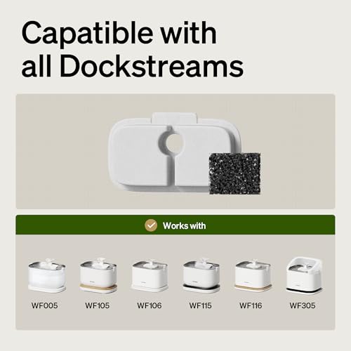 PETLIBRO 6 Packs Replacement Filters for Dockstream Cat Water Fountain PLWF105/PLWF115/PLWF005, 3 Months Set of Replacement Filters for Ultra Quiet Pet Water Fountain