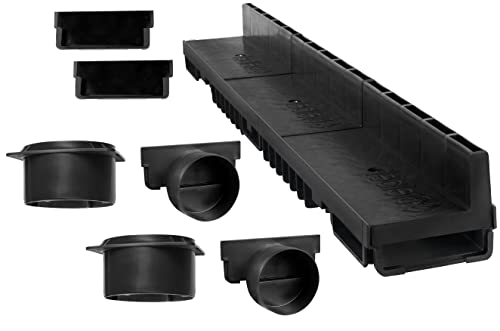 S-lon Kit caniveau à Fente | 10 m | Type 20 (Hauteur 108 mm) | Noir (caniveaux)