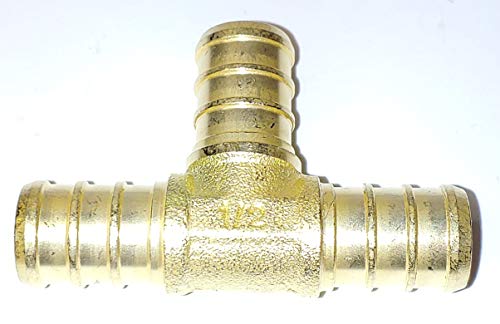 Generic PEX Tees - Crimp Fitting Bag of 25 Pack/Brass / 0.50 x 0.50 x 0.50