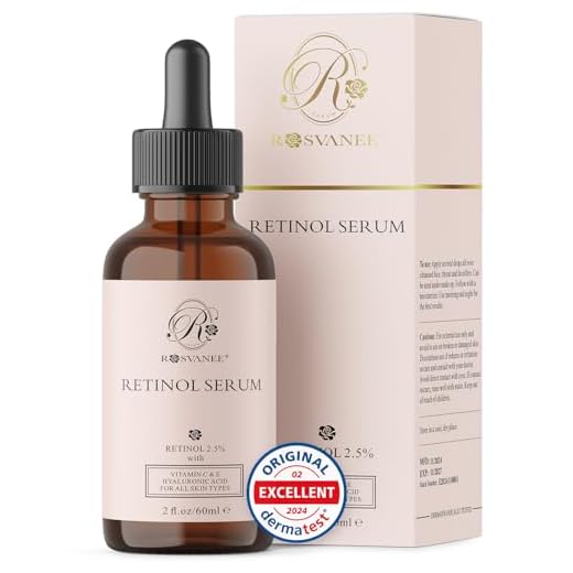 ROSVANEE Serum Retinol para Cara 60ml - Alta Dosis con 2.5% Retinol, ácido hialurónico, Vitamina C y E, Suero Facial Antiedad para Reparación Piel, Cicatriz, Mancha Oscura, Línea Fina y Arrugas ...