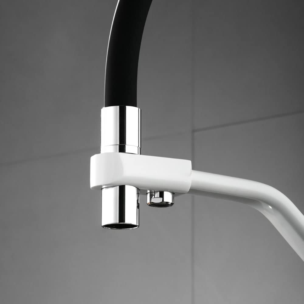 HLTYGWX Rubinetto Filtro Acqua da Cucina 3 in 1 con spruzzatore Estraibile Rubinetto Miscelatore Caldo e Freddo a Doppia Maniglia per lavello da Bar di Acqua Potabile Bianco