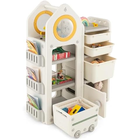 Maxmass Kids Toy Storage Unit with Bins Cover