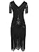 MISSCHEN 1920 Dresses Great Gatsby Dress Themed Roaring 20s Dresses Flapper Dress with Sleeve YLS018 L Glam Black
