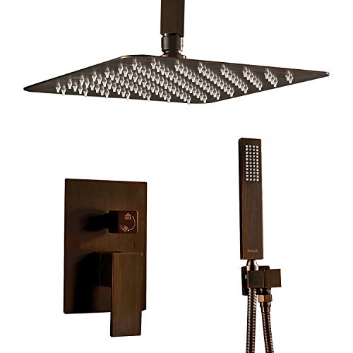 Bronze Shower System Bathroom Luxury Rain Mixer Shower Faucet Set Ceiling Mounted Rainfall Shower Head System (bronze)