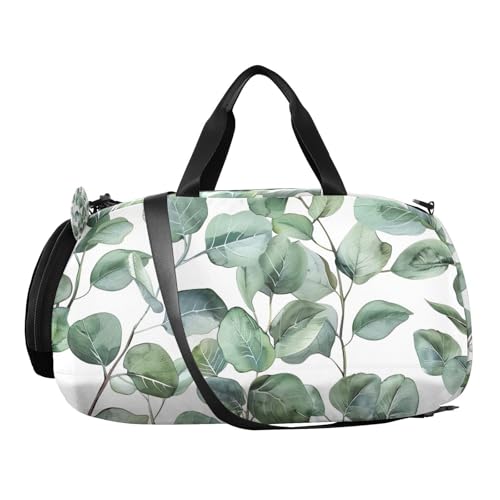 YETTASBIN Sport Travel Duffel Bag for Girls Boys, Leaves Large Waterproof Weekender Overnight Bag, Detachable Shoulder Strap Gym Bag with Shoe Compartment & Wet Pocket2