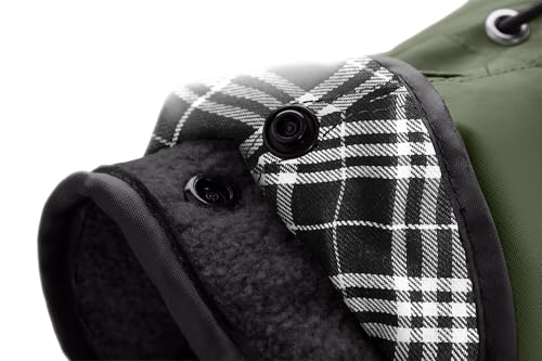 Hunter Hundemantel Uppsala, Farbe: Khaki, 2in1 Design mit herausknüpfbarem Innenfutter, wasserabweisend, reflektierende Paspeln, geschlossene Bauchseite, optimaler Sitz, Größe: 30