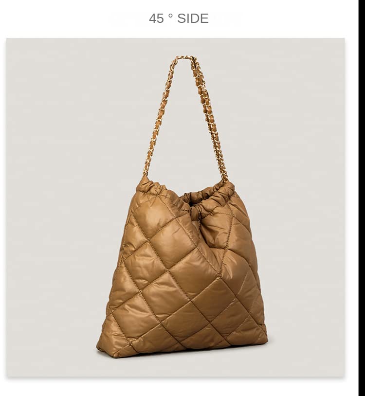 Puffer Tote Bag Quilted Bucket Bag for Women Puffy Purse Handbags Down Padded Shoulder Bag3