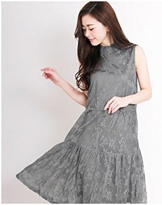 Amazon Co Jp マーサ Martha ノースリーブミディ丈レースワンピース グレー L 服 ファッション小物