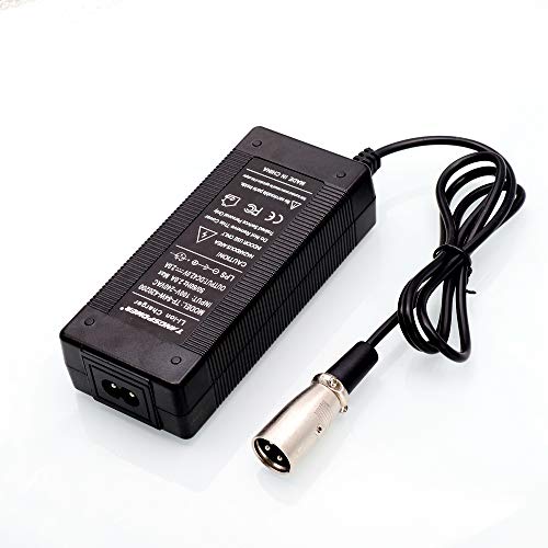 TANGSPOWER 36V Caricatore 42V 2A Bicicletta elettrica Caricatore Batteria al Litio per 36V Batteria al Litio con 3-Pin XLR Presa/Connettore