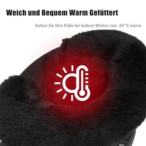 TLOLA Winterschuhe Herren Wasserdicht Warm Gefüttert Schneestiefel Rutschfest Winterstiefel Herren Wanderschuhe Trekkingschuhe Arbeiten Ski Angeln Outdoor Schuhe (Schwarz EU 45)