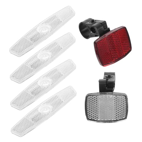 STOBAZA Bright Motorcycle Rear Reflectors 6pcs Reflective Warning Sheets for Bikes Road Bike Reflector