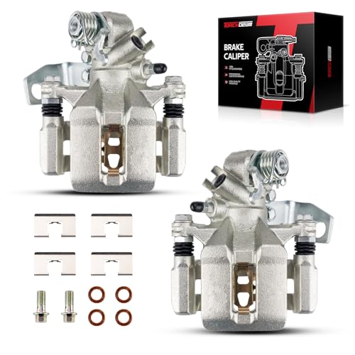 Image of Torchbeam 2PCS Rear Driver and Passenger Side Brake Caliper For Acura Honda for 2002-2006 RSX, 2002-2005 Civic 2.0L, Disc Brake Caliper Assembly with Bracket Replace # 19B2679+19B2678